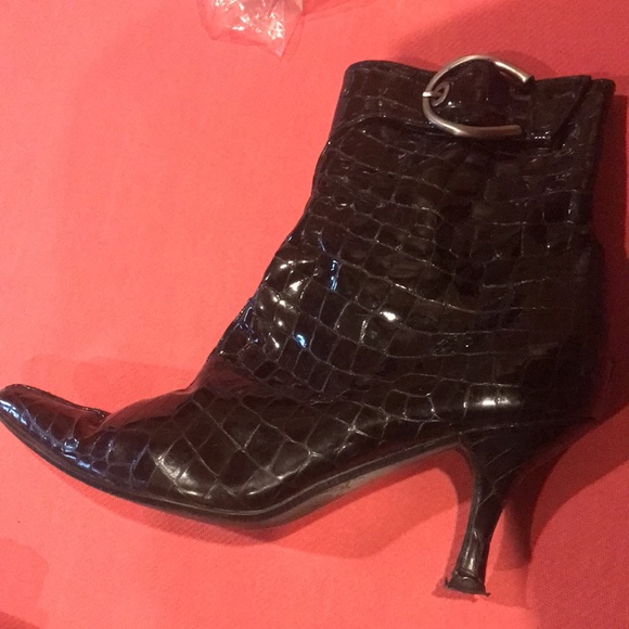 Stuart Weitzman black patent booties, used. - Picture 10 of 11